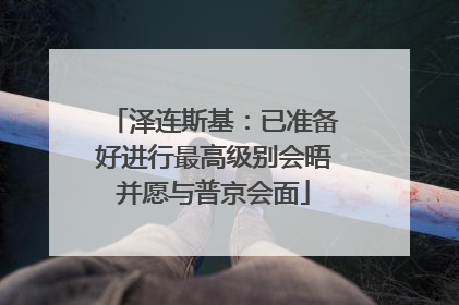 泽连斯基：已准备好进行最高级别会晤并愿与普京会面