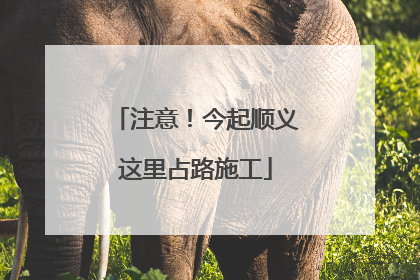 注意！今起顺义这里占路施工