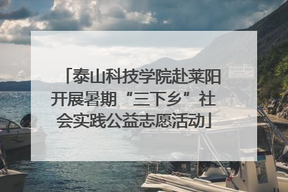 泰山科技学院赴莱阳开展暑期“三下乡”社会实践公益志愿活动