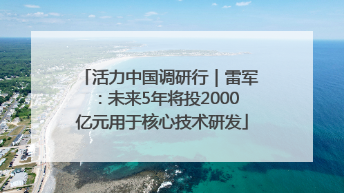 活力中国调研行｜雷军：未来5年将投2000亿元用于核心技术研发