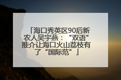 海口秀英区90后新农人吴宇燕：“双语”推介让海口火山荔枝有了“国际范”