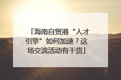 海南自贸港“人才引擎”如何加速？这场交流活动有干货
