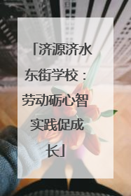 济源济水东街学校：劳动砺心智 实践促成长