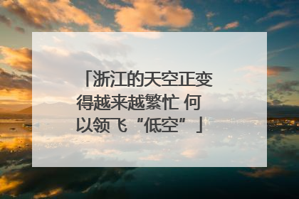 浙江的天空正变得越来越繁忙 何以领飞“低空”