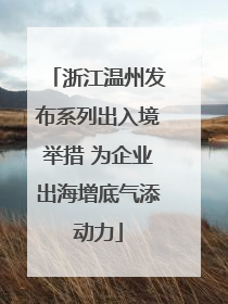 浙江温州发布系列出入境举措 为企业出海增底气添动力