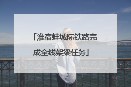 淮宿蚌城际铁路完成全线架梁任务