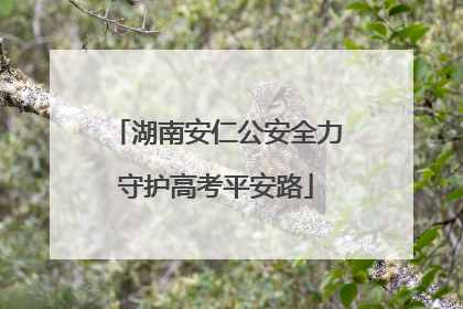 湖南安仁公安全力守护高考平安路