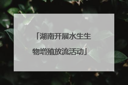 湖南开展水生生物增殖放流活动