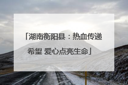 湖南衡阳县：热血传递希望 爱心点亮生命