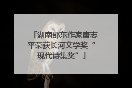 湖南邵东作家唐志平荣获长河文学奖“现代诗集奖”