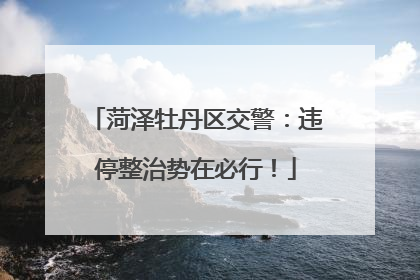 菏泽牡丹区交警：违停整治势在必行！