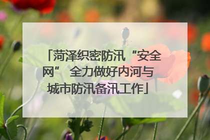 菏泽织密防汛“安全网” 全力做好内河与城市防汛备汛工作