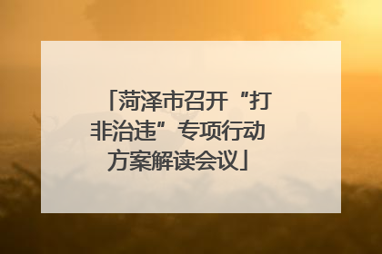 菏泽市召开“打非治违”专项行动方案解读会议