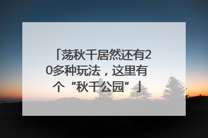 荡秋千居然还有20多种玩法，这里有个“秋千公园”