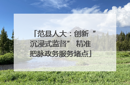 范县人大：创新“沉浸式监督” 精准把脉政务服务堵点