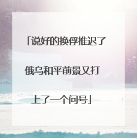 说好的换俘推迟了 俄乌和平前景又打上了一个问号