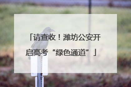 请查收！潍坊公安开启高考“绿色通道”
