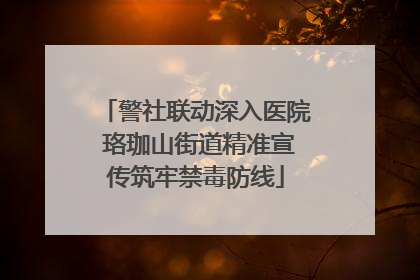 警社联动深入医院 珞珈山街道精准宣传筑牢禁毒防线