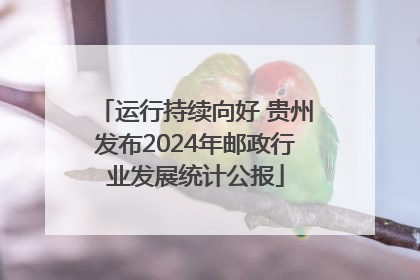 运行持续向好 贵州发布2024年邮政行业发展统计公报
