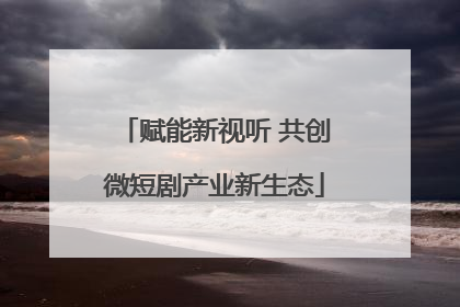 赋能新视听 共创微短剧产业新生态