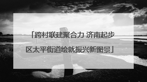 跨村联建聚合力 济南起步区太平街道绘就振兴新图景
