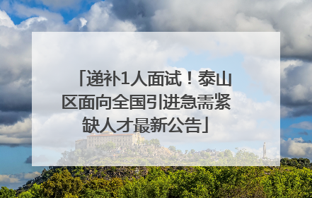 递补1人面试！泰山区面向全国引进急需紧缺人才最新公告
