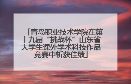 青岛职业技术学院在第十九届“挑战杯”山东省大学生课外学术科技作品竞赛中斩获佳绩