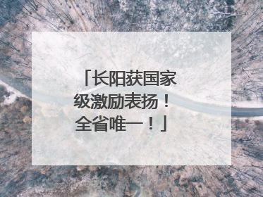 长阳获国家级激励表扬！全省唯一！
