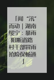 闻“汛”而动｜湖南绥宁：暴雨阻断道路 村干部冒雨抢险保畅通
