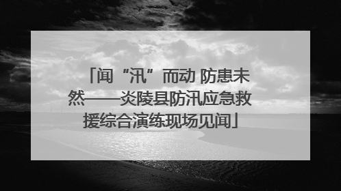 闻“汛”而动 防患未然——炎陵县防汛应急救援综合演练现场见闻