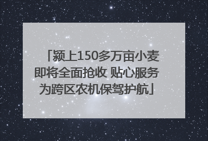 颍上150多万亩小麦即将全面抢收 贴心服务为跨区农机保驾护航