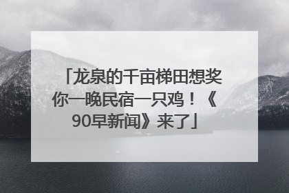龙泉的千亩梯田想奖你一晚民宿一只鸡！《90早新闻》来了