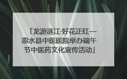 龙游涟江·好花正红—惠水县中医医院举办端午节中医药文化宣传活动