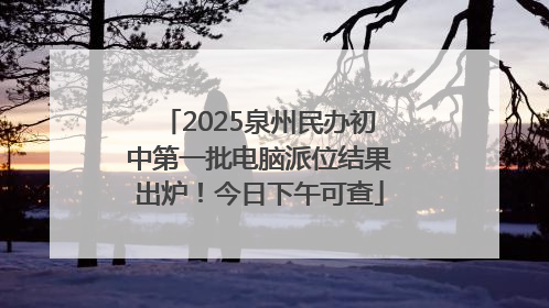 2025泉州民办初中第一批电脑派位结果出炉！今日下午可查