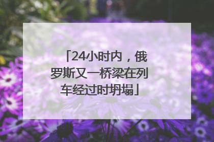 24小时内，俄罗斯又一桥梁在列车经过时坍塌