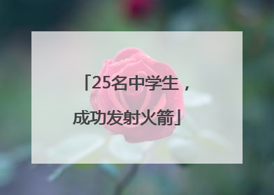25名中学生，成功发射火箭