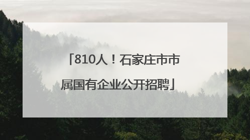 810人！石家庄市市属国有企业公开招聘